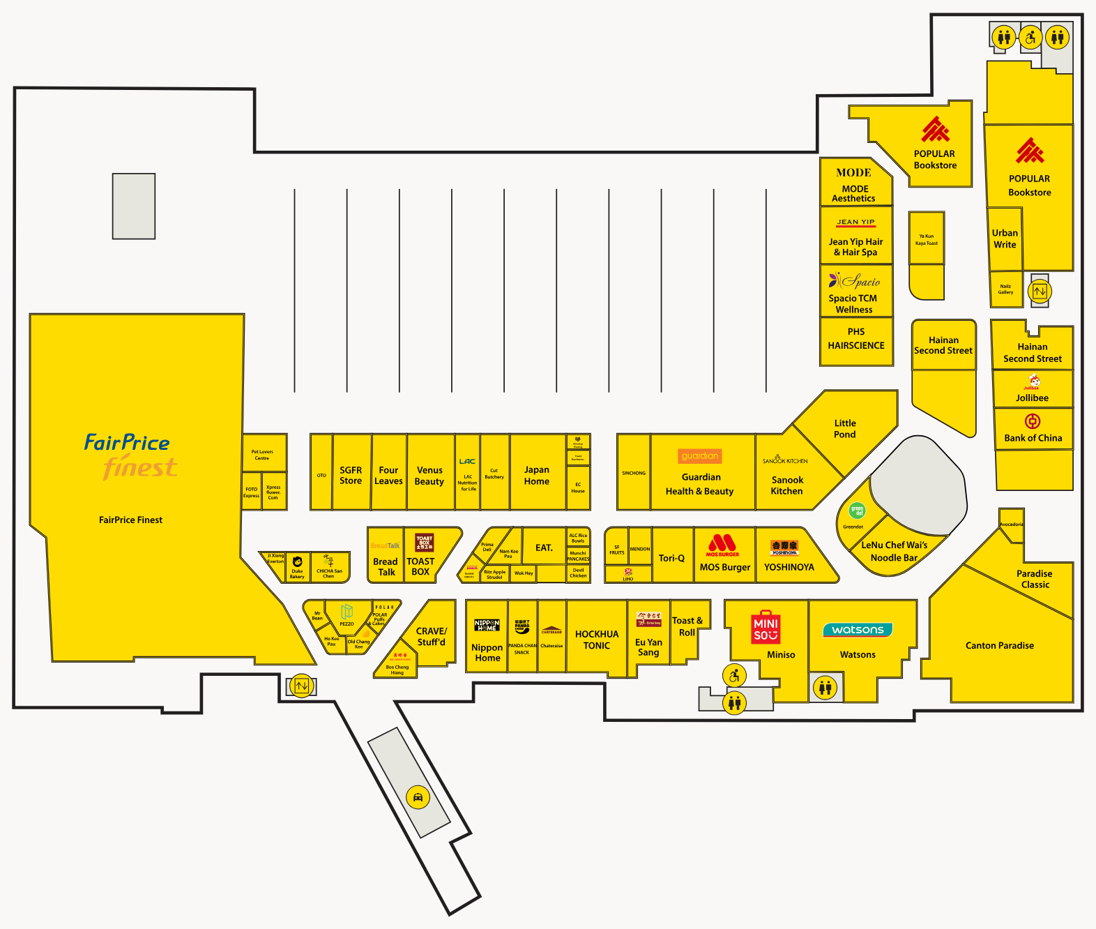 Bedok Mall directory map floor plan