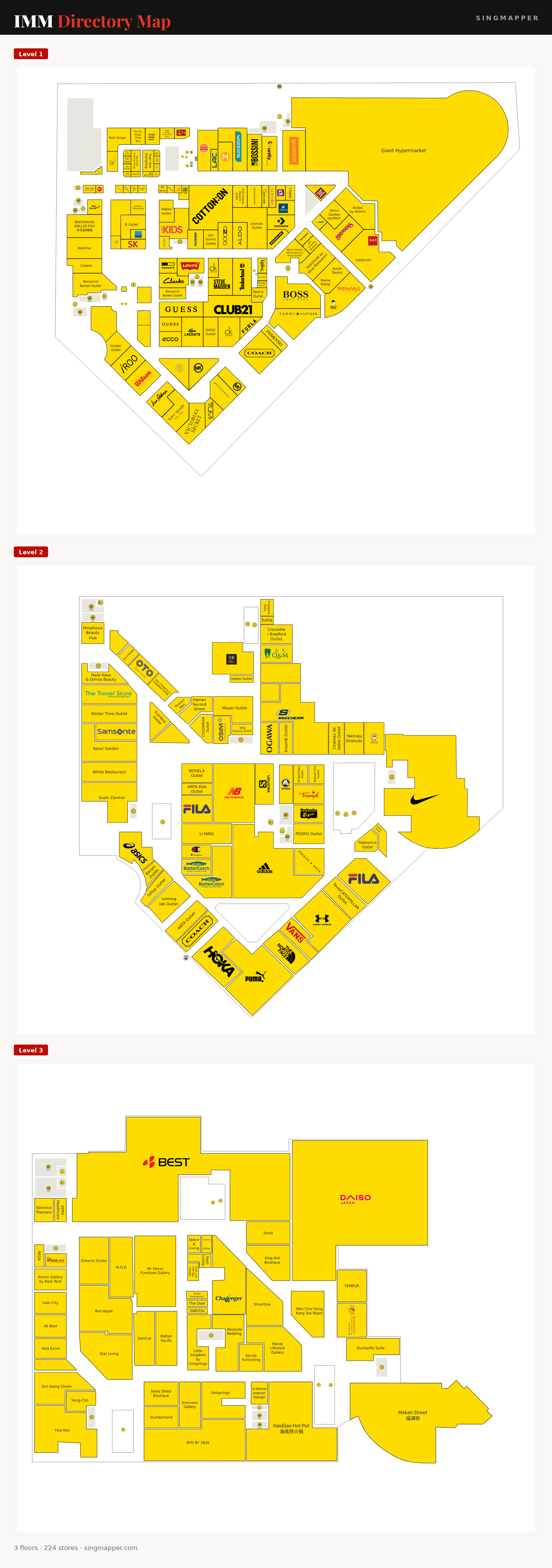 IMM directory map: all floor plans with store locations