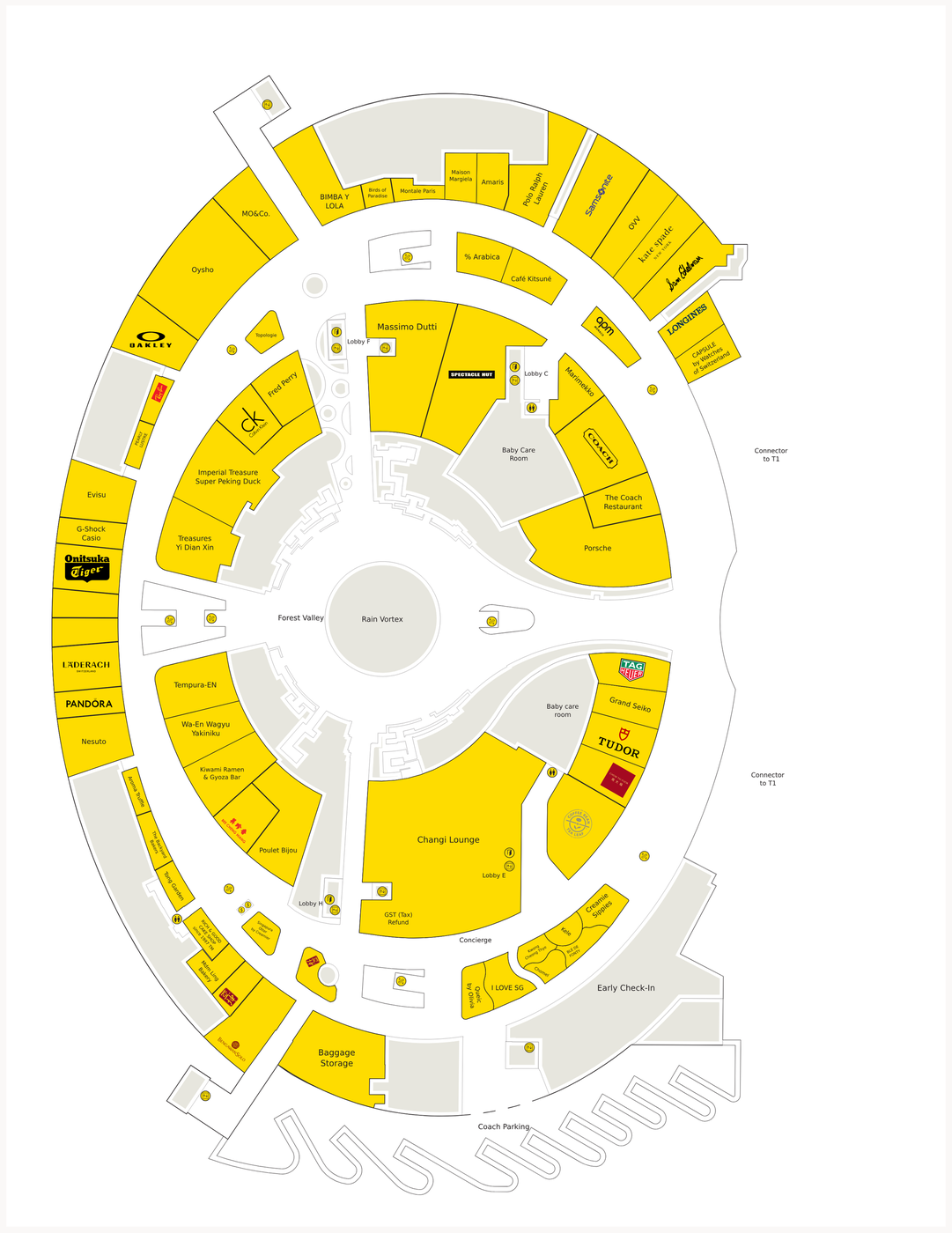 Jewel Changi Airport directory map floor plan