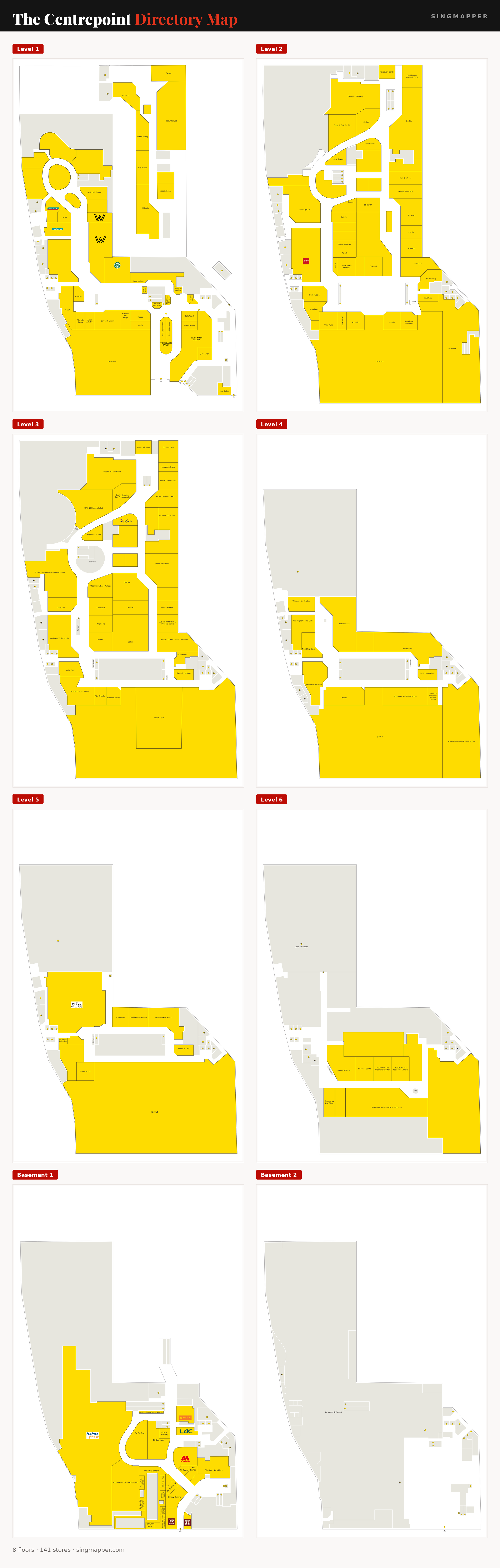 The Centrepoint directory map: all floor plans with store locations