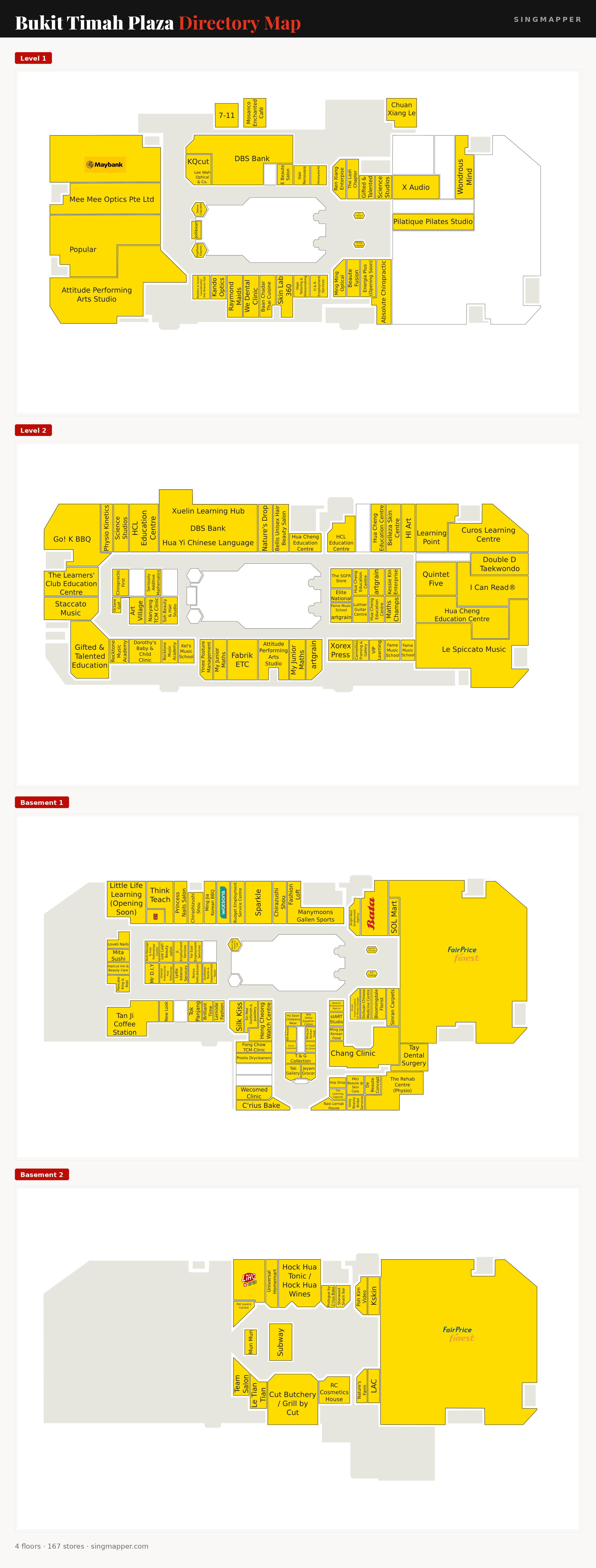 Bukit Timah Plaza directory map: all floor plans with store locations